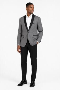 Alain Dupetit Grey Tuxedo Jacket Shawl Collar One Button Mens Size 46R New